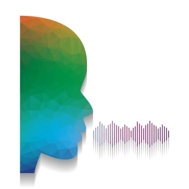 İnsanlar konuşma ya da şarkı imzala. Vektör. Brig ile renkli simge