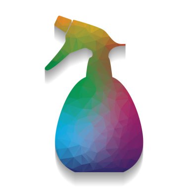 İşareti Temizleme sprey şişesi. Vektör. Brigh ile renkli simge