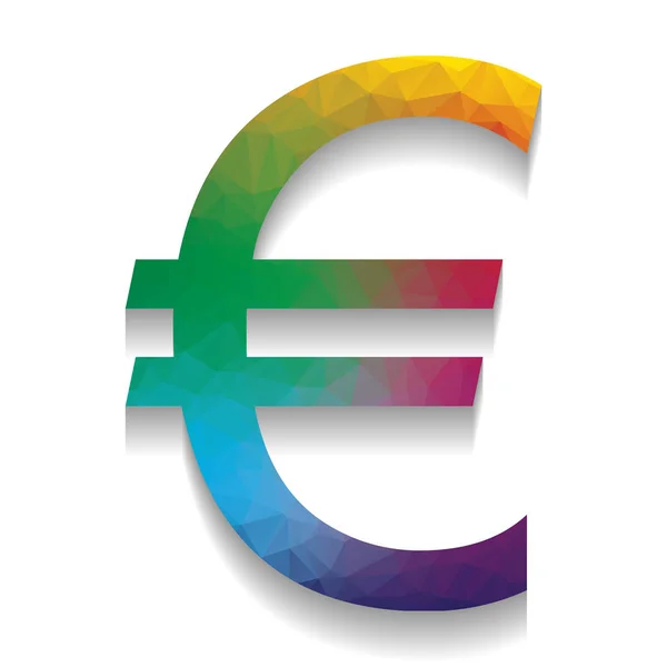 Assinatura Euro. Vector. Ícone colorido com textura brilhante de mosaico w — Vetor de Stock