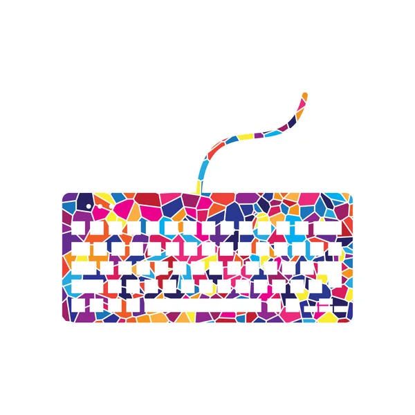 键盘简单符号。向量。白色 backgr 上的彩色玻璃图标 — 图库矢量图片