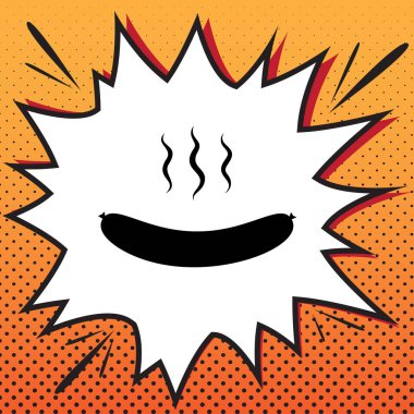 Sosis basit kayıt. Vektör. Popüler sanat backgr çizgi roman stili simgesini