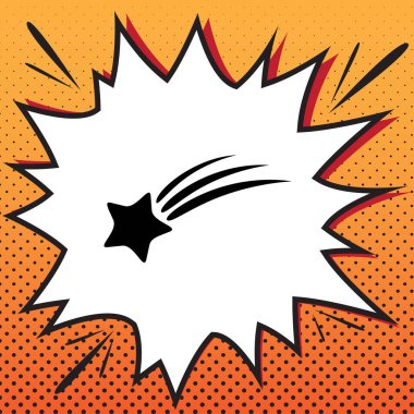 Meteor yağmuru işareti. Vektör. Popüler sanat backgro çizgi roman stili simgesini