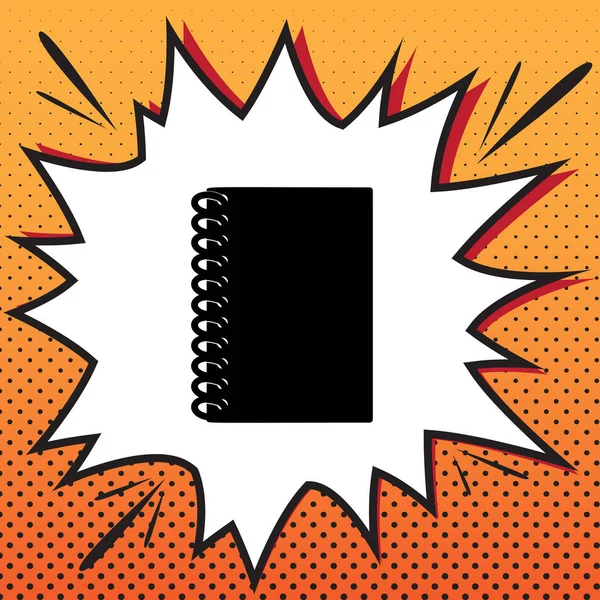 Notebook semplice segno. Vettore. Icona in stile fumetto su backg pop-art — Vettoriale Stock