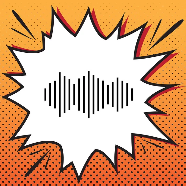 Sound waves icon. Vector. Comics style icon on pop-art backgroun — Stock Vector