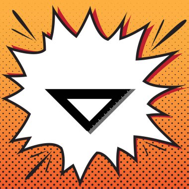 Cetvel işareti illüstrasyon. Vektör. Popüler sanat ba çizgi roman stili simgesini