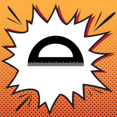 Cetvel işareti illüstrasyon. Vektör. Popüler sanat ba çizgi roman stili simgesini