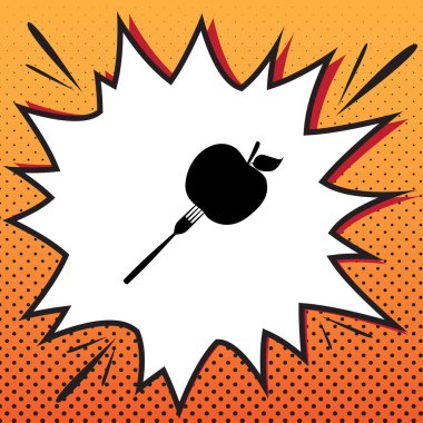 Vejetaryen yiyecekler işareti illüstrasyon. Vektör. Çizgi roman stili simgesini 