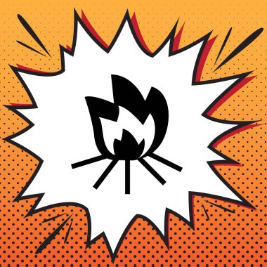 İşareti ateş. Vektör. Popüler sanat arka plan üzerinde çizgi roman stil ikonu... Hasta