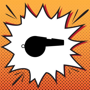 İşareti ıslık. Vektör. Popüler sanat arka plan üzerinde çizgi roman stil ikonu.. 