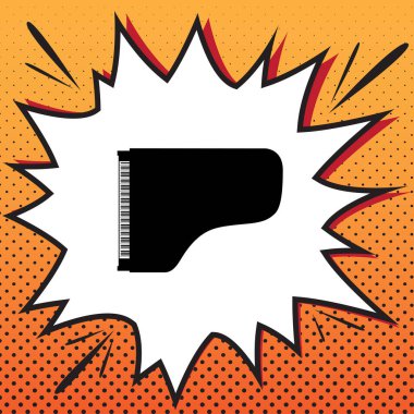 Konser piyano işareti. Vektör. Çizgi roman stil ikonu popüler sanat b