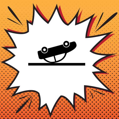 Kaza araba işareti. Vektör. Popüler sanat adam çizgi roman stili simgesini