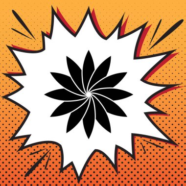 Çiçek işareti. Vektör. Popüler sanat arka plan üzerinde çizgi roman stil ikonu... Ben