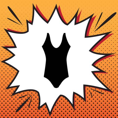 Bayanlar mayo işareti. Vektör. Çizgi roman popüler sanat arkasında simge stil