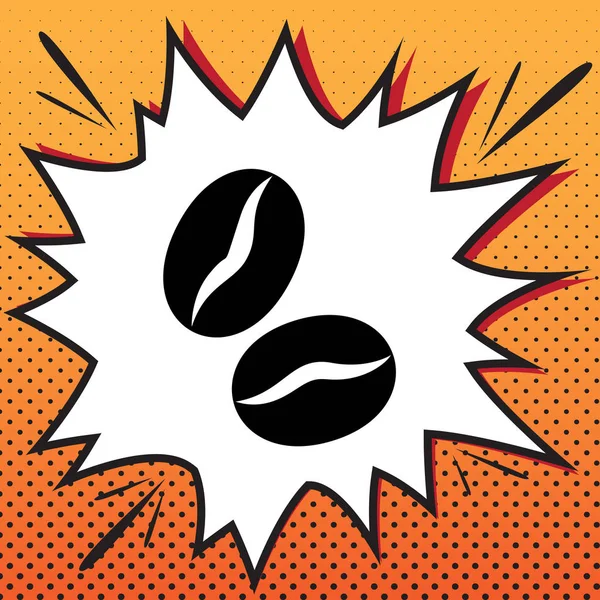 Kahve çekirdekleri işareti. Vektör. Popüler sanat backgrou çizgi roman stili simgesini