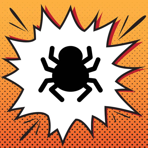 Spider sign illustration. Vector. Comics style icon on pop-art b — Stock Vector