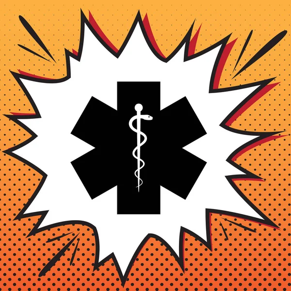 Símbolo médico da Emergência ou Estrela da Vida. Vector. Quadrinhos —  Vetores de Stock