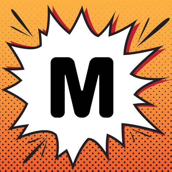 Σύμβολο γράμμα M πρότυπο στοιχείο σχεδίου. Διάνυσμα. Κόμικς εικονίδιο στυλ — Διανυσματικό Αρχείο
