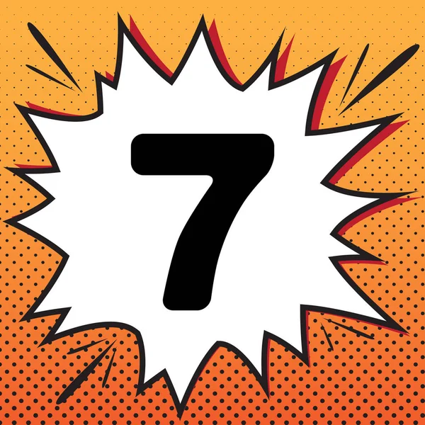 Number 7 sign design template element. Vector. Comics style icon — Stock Vector