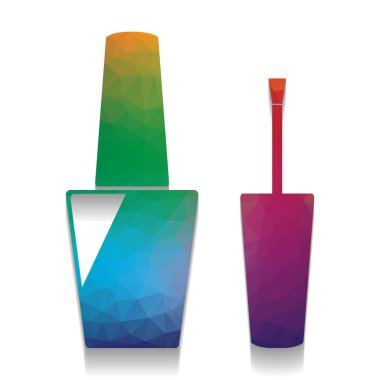 Tırnak cilası işareti. Vektör. M parlak doku ile renkli simge