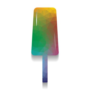 Dondurma işareti. Vektör. Ecek parlak dokusu ile renkli simge