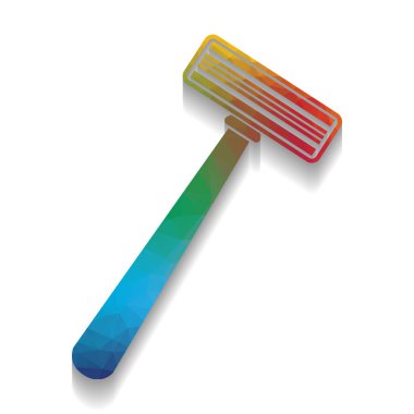 Emanet jilet işareti. Vektör. Renkli parlak dokusuna simgesiyle 