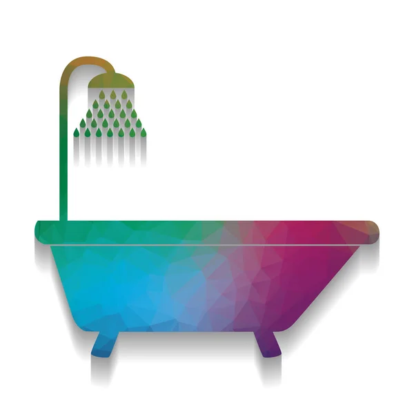 Bathtub sign. Vector. Colorful icon with bright texture of mosai — Stock Vector