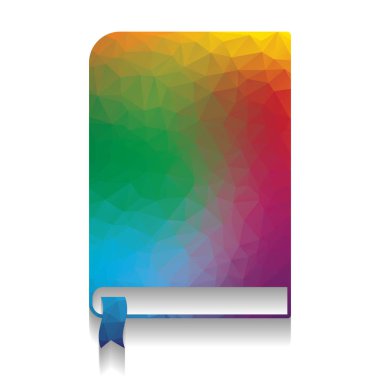 Kitap işareti. Vektör. Parlak dokulu mozaik w renkli simge