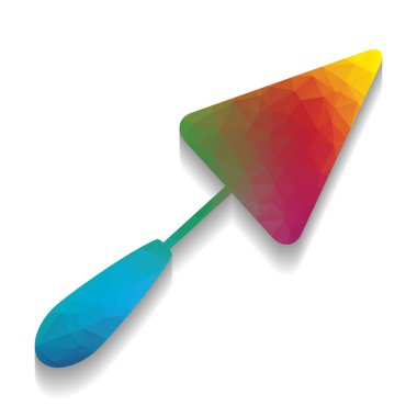 Mala işaret. Vektör. Parlak dokulu mozaik renkli simge