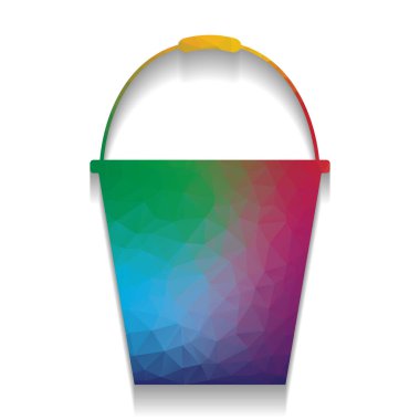 Bahçe için kova işareti. Vektör. Parlak textur ile renkli simge