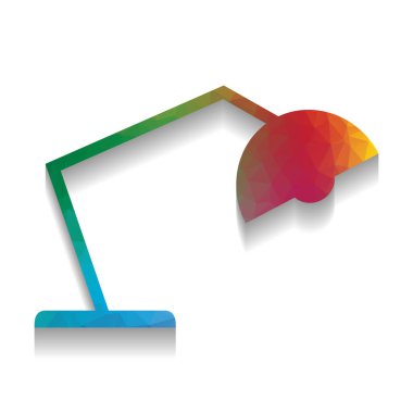 Ofis masa lambası işareti illüstrasyon. Vektör. Renkli simgesiyle 