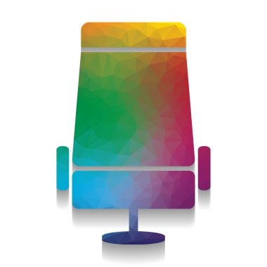 Uçak koltuğu işaret illüstrasyon. Vektör. Brig ile renkli simge