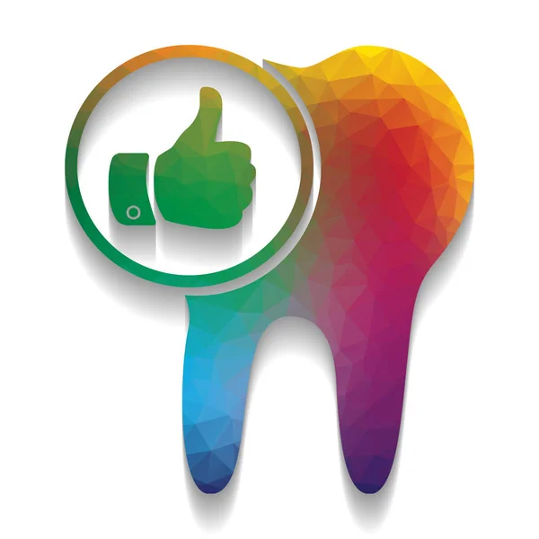 Diş Işareti Sembol Yaşasın Ile Vektör Renkli Simge Parlak Dokulu — Stok Vektör