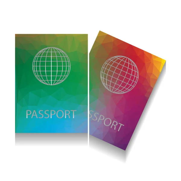 Two passports sign illustration. Vector. Colorful icon with brig — Stock Vector