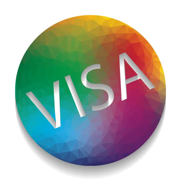 Visa カードのサイン イラスト。ベクトル。明るい t とカラフルなアイコン — ストックベクタ