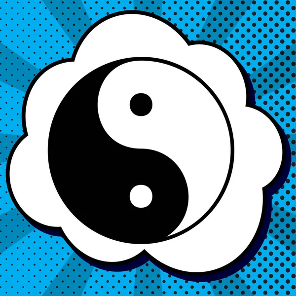 Ying Yang símbolo de armonía y equilibrio. Vector. Icono negro en b — Archivo Imágenes Vectoriales