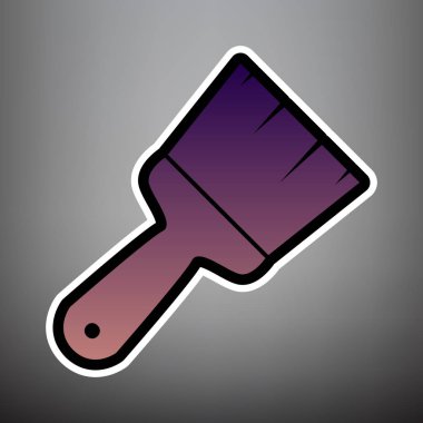 Fırça işareti illüstrasyon. Vektör. Siyah menekşe degrade simgesi