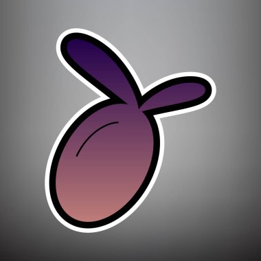 Zeytin işareti illüstrasyon. Vektör. Siyah menekşe degrade simgesi