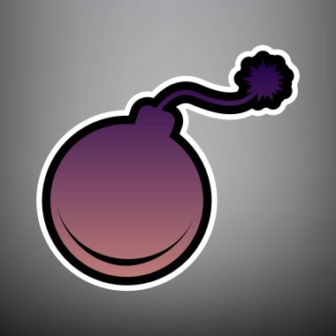 Bomba işareti illüstrasyon. Vektör. Siyah menekşe degrade simgesi 