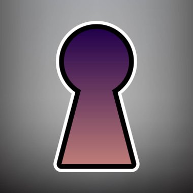 Anahtar deliği işareti illüstrasyon. Vektör. Bla ile menekşe degrade simgesi