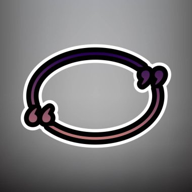 Metin tırnak işareti. Vektör. Siyah ve WHI menekşe degrade simgesiyle