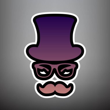 Hipster aksesuar tasarımı. Vektör. Degrade simgesiyle menekşe: bl