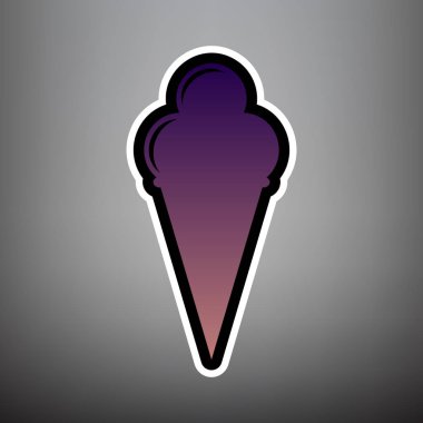 Dondurma işareti. Vektör. Siyah ve beyaz menekşe degrade simgesiyle