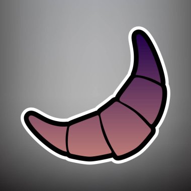 Kruvasan basit kayıt. Vektör. Menekşe degrade simge siyah bir