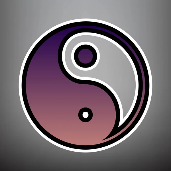 Ying Yang Symbol für Harmonie und Ausgeglichenheit. Metall-Ikonen auf