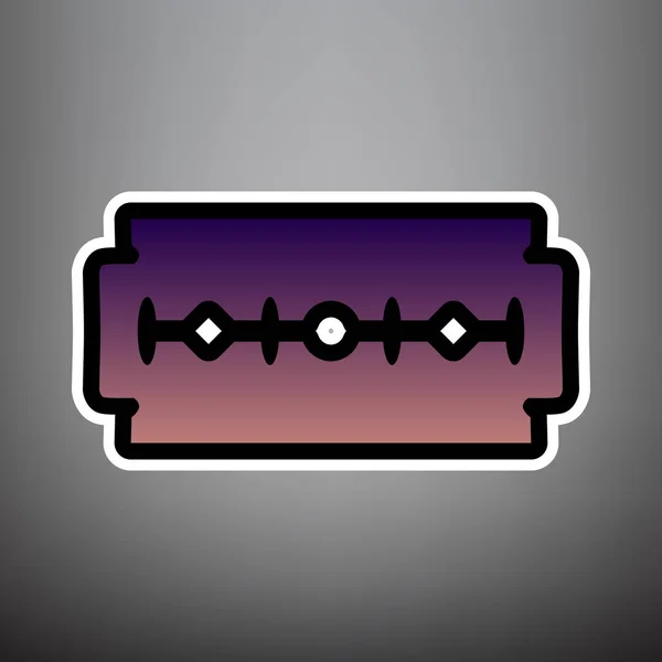 Signo de navaja. Vector. Icono de degradado violeta con negro y wh — Archivo Imágenes Vectoriales
