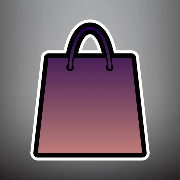 Εικονογράφηση τσάντα για ψώνια. Διάνυσμα. Ιώδες κλίση εικονίδιο με bla — Διανυσματικό Αρχείο
