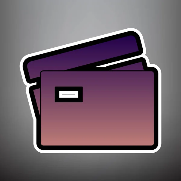 Assinatura do cartão de crédito. Vector. Ícone de gradiente violeta com preto e wh — Vetor de Stock