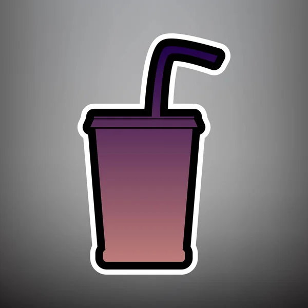 Ilustração do sinal da bebida. Vector. Ícone de gradiente violeta com preto — Vetor de Stock