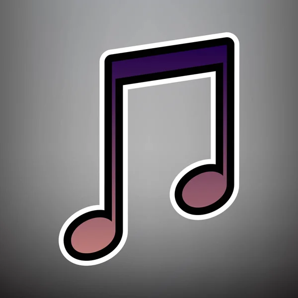 Illustration de signe musical. Vecteur. Icône dégradée violette avec noir — Image vectorielle