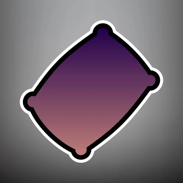 Signo de almohada ilustración. Vector. Icono de degradado violeta con blac — Archivo Imágenes Vectoriales